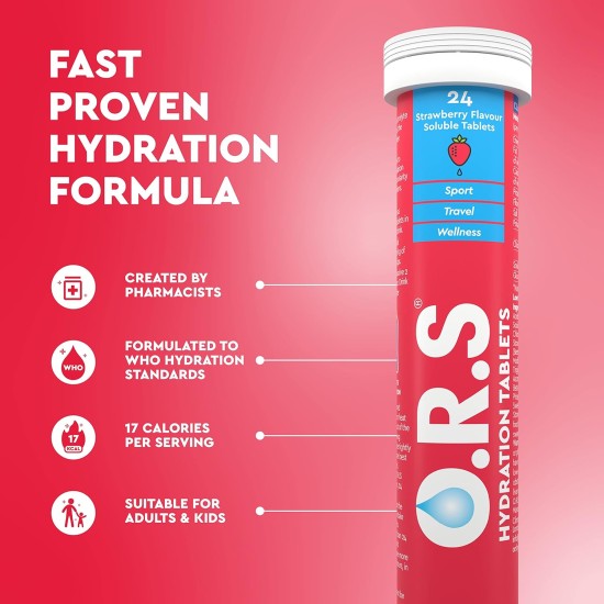 O.r.s Hydration Strawberry Flavour 12 Tablets