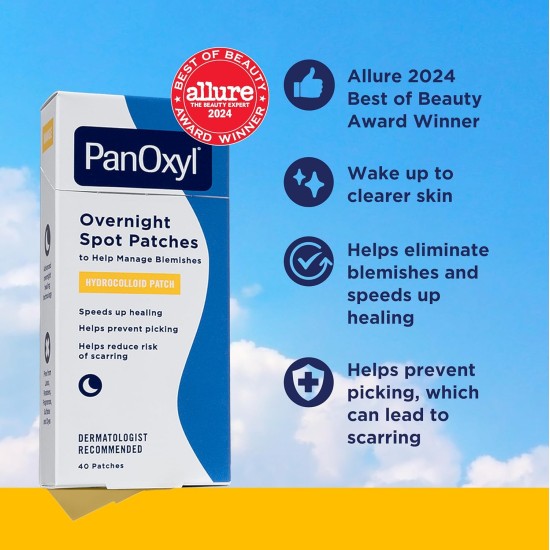 PanOxyl PM Overnight Spot Patches 40 Clear Hydrocolloid Patches