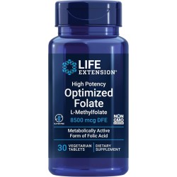 Life Extension High Potency Optimized L-methylfolate 8,500 mcg 30 Tablets