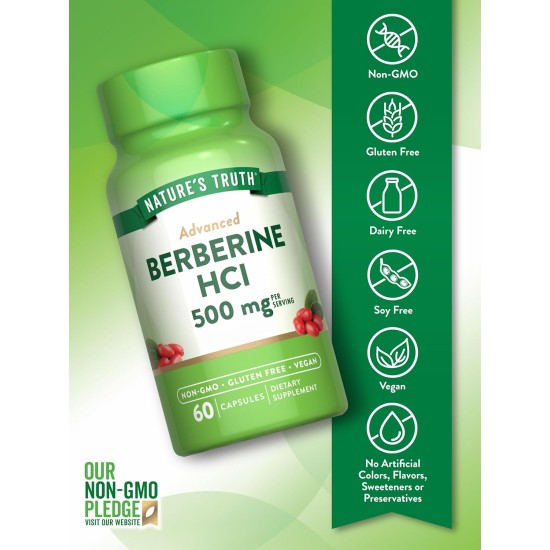 Nature's Truth Berberine HCl 500mg 60 Capsules
