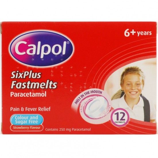 Calpol  Sixplus Fastmelts Strawberry Flavour 24 Tablets