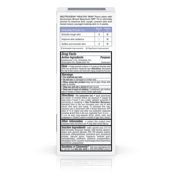 Neutrogena Healthy Skin Face Lotion With Spf 15 Neutrogena Healthy Skin Face Lotion With Spf 15