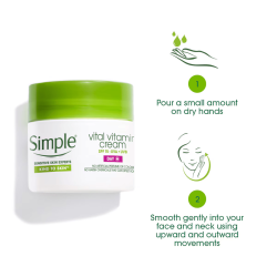 Simple Kind To Skin Vital Vitamin Day Cream Spf15 50ml Simple Kind To Skin Vital Vitamin Day Cream Spf15 50ml