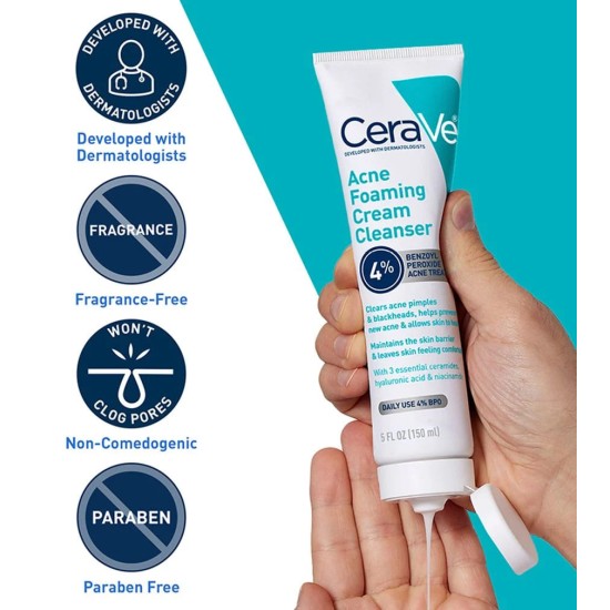 CeraVe Acne Foaming Cream Cleanser 150ml CeraVe Acne Foaming Cream Cleanser 150ml