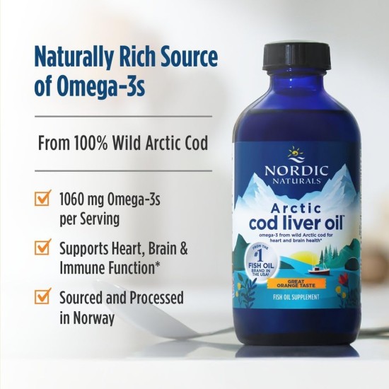 Nordic Naturals Arctic Cod Liver Oil Orange Flavour 273ml