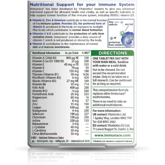 Vitabiotics Immunace Original 30 Tablets