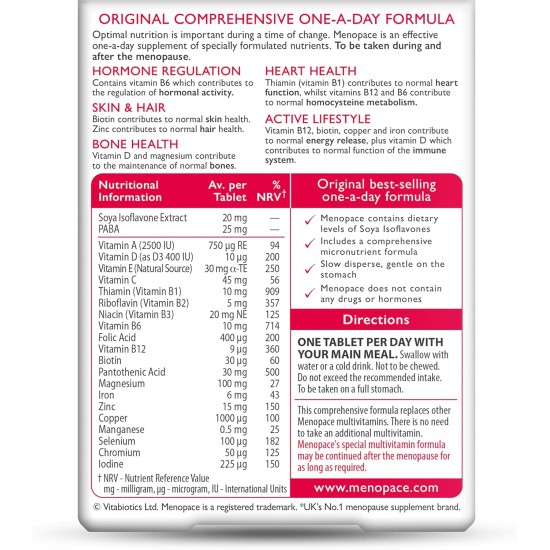 Vitabiotics Menopace Original 30 Capsules