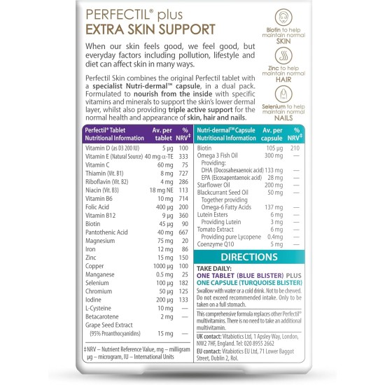 Vitabiotics Perfectil Skin Extra Support 60 Tablets Vitabiotics Perfectil Skin Extra Support 60 Tablets