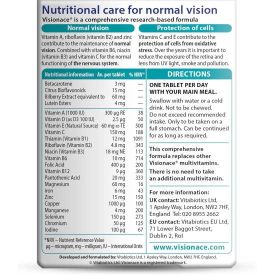 Vitabiotics Visionace 30 Tablets Vitabiotics Visionace 30 Tablets