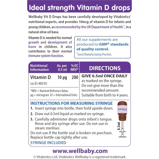 Vitabiotics Wellbaby Vitamin D Drops 30ml