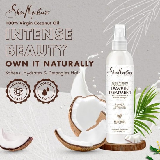 Shea Moisture 100% Coconut Oil Leave In Treatment 237ml Shea Moisture 100% Coconut Oil Leave In Treatment 237ml