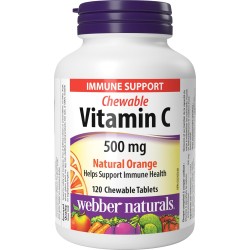 Webber Naturals Vitamin C Chewable Orange Flavor 500mg 120 Tablets