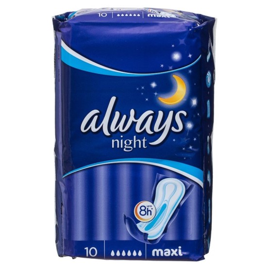 Always Night Maxi Regular Comfort And Protection 10 Sanitary Pads
