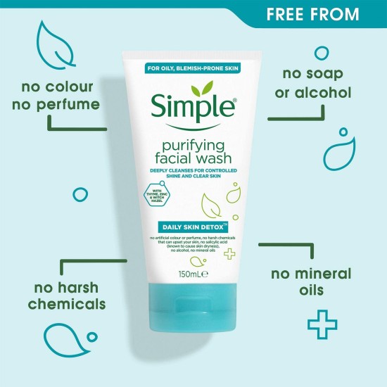 Simple Daily Skin Detox Purifying Facial Wash 150ml