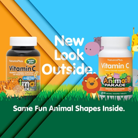 Natures Plus Animal Parade Vitamin C Orange, 250mg, 90 Chewable Tablets Natures Plus Animal Parade Vitamin C Orange, 250mg, 90 Chewable Tablets