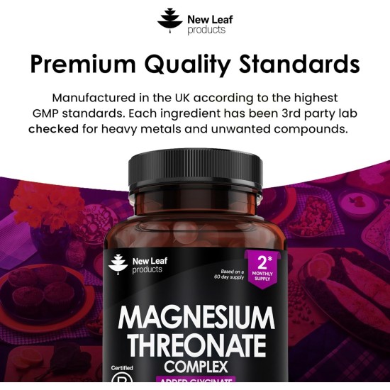 New Leaf Magnesium Threonate Complex 2550mg 180 Capsules
