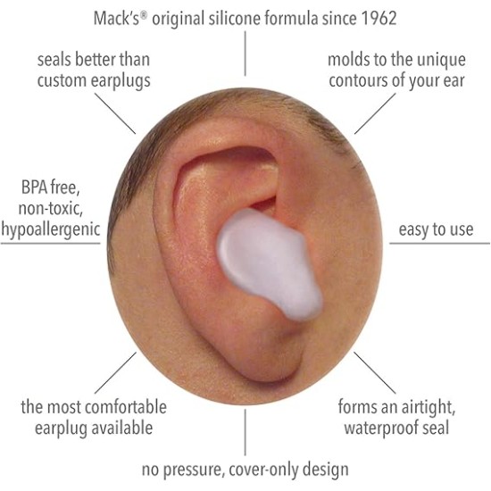 Mack's Pillow Soft Silicone Putty Earplugs 2 Pair