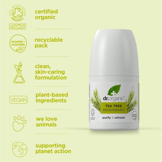 Dr Organic Tea Tree Deodorant 50ml 