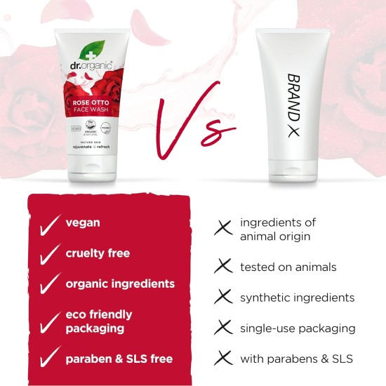 Dr Organic Rose Otto Creamy Face Wash 150ml