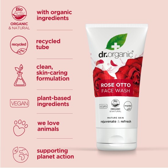 Dr Organic Rose Otto Creamy Face Wash 150ml