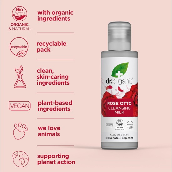 Dr Organic Rose Otto Cleansing Milk 150ml