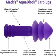 Mack's Aquablock Purple Earplugs 1 Pair