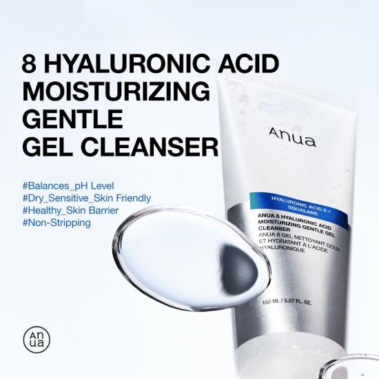 Anua Hyaluronic Acid + Squalene Gentle Gel Cleanser 150ml