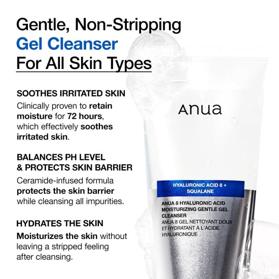 Anua Hyaluronic Acid + Squalene Gentle Gel Cleanser 150ml