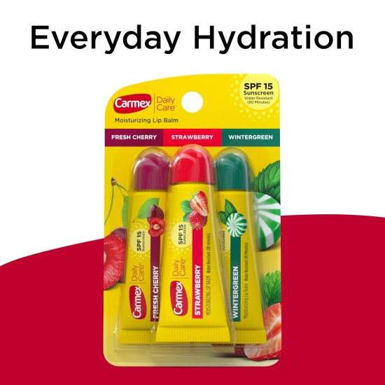Carmex  Daily Care Assorted Lip Balm Tubes 0.35 Oz Pack Of 3