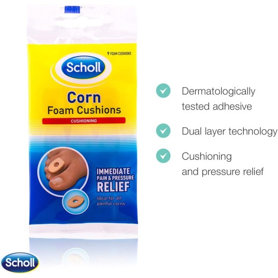  Scholl Corn Foam Cushions 9 Pads