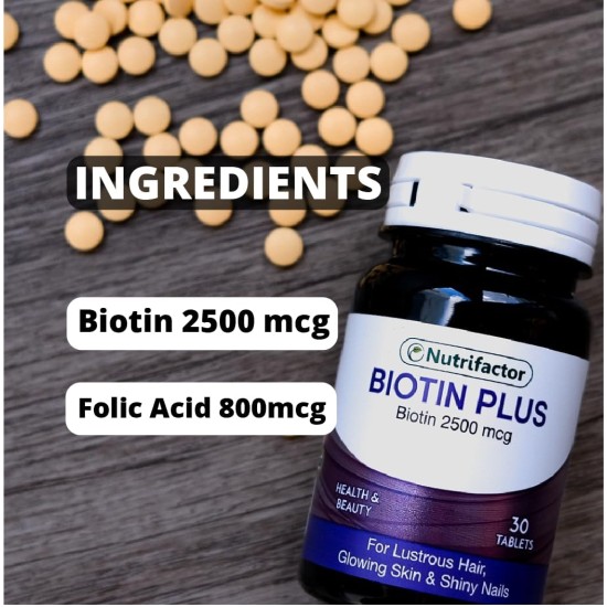 Nutrifactor Biotin Plus 2500 mcg Tabs 60`s Nutrifactor Biotin Plus 2500 mcg Tabs 60`s