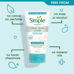 Simple Daily Skin Detox Clear Pore Scrub 150ml Simple Daily Skin Detox Clear Pore Scrub 150ml