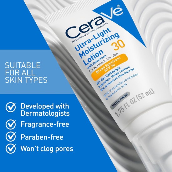 CeraVe Ultra-Light Moisturizing Lotion With SPF 30 52ml CeraVe Ultra-Light Moisturizing Lotion With SPF 30 52ml