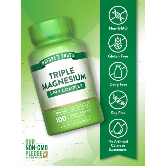 Nature's Truth Triple Magnesium 100 Capsules