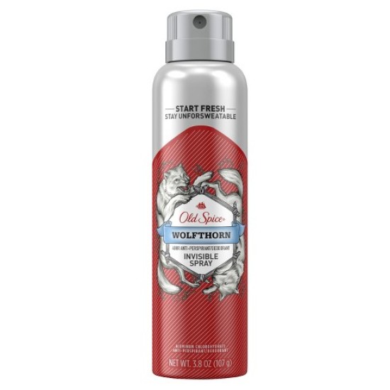 Old Spice Wolfthorn Antiperspirant Invisible Spray 3.8 Oz