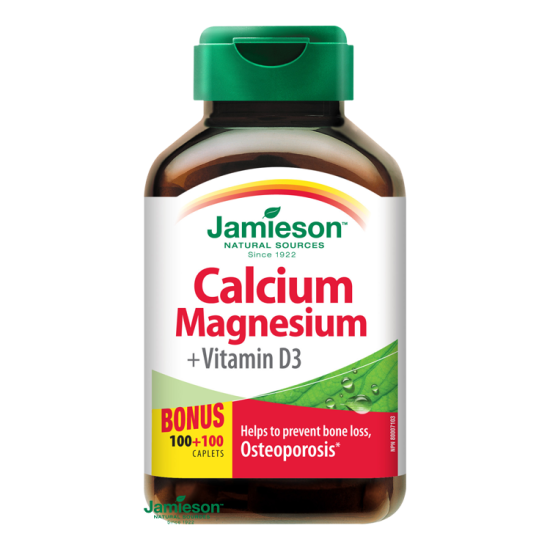 Jamieson Calcium Magnesium + Vitamin D3 200 Caplets