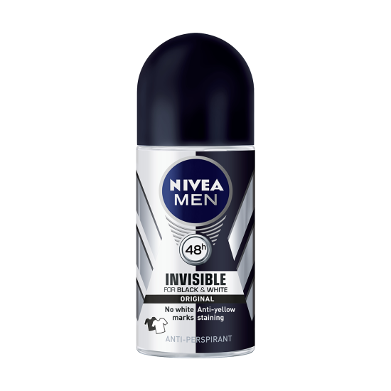 Nivea Men Black And White Invisible Antiperspirant Deodorant Roll On Original 1.69 Oz