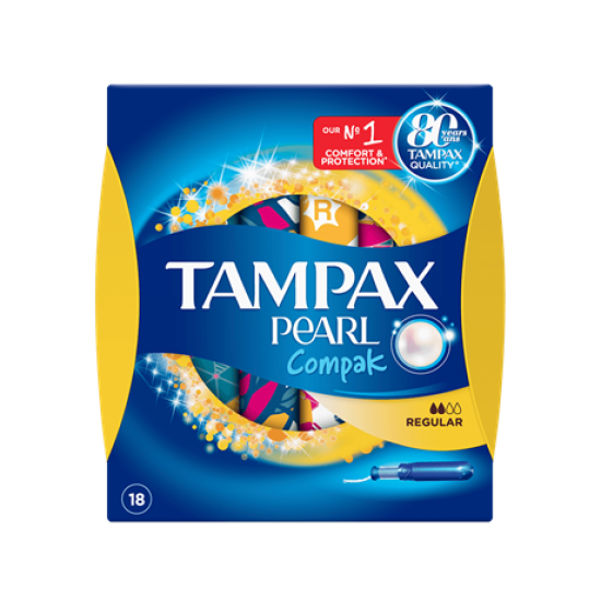 Tampax Compak Pearl Regular Applicator 18 Tampons