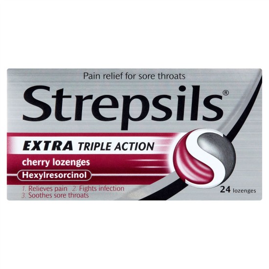 Strepsils Extra Triple Action Cherry 24 Lozenges