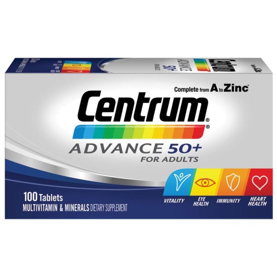 Centrum Advance  50+ Multivitamin Multimineral Food Supplement 100 Tablets