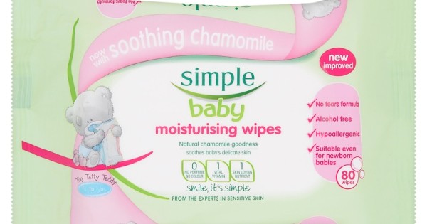 Simple baby moisturising store wipes