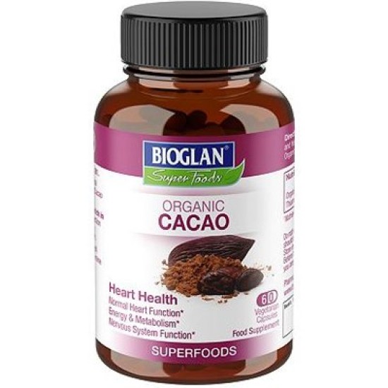 Bioglan Superfoods Organic Cacao Food Supplement 60 Vegetarian Capsules