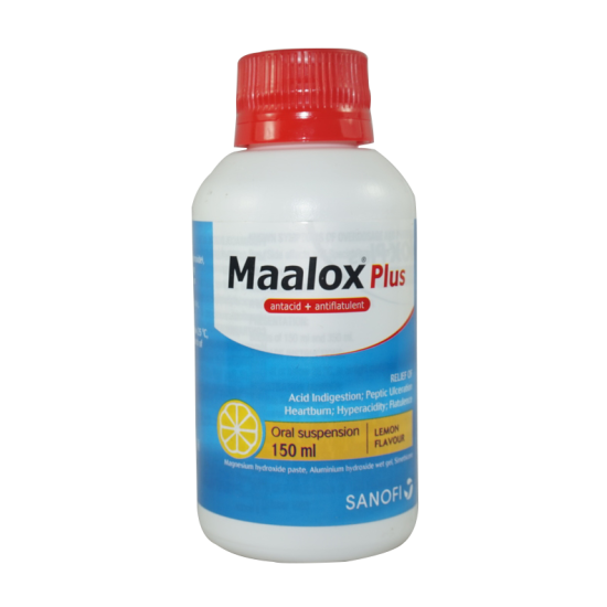 Maalox Plus Lemon Flavour Oral Suspension 150ml