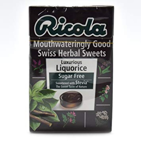 Ricola Liquorice Sugar Free Swiss Herbal Sweets 45g