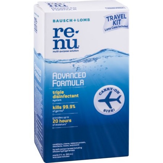 Bausch And Lomb Renu Advanced Formula Multi-purpose Solution 2 Oz Plus, 1 Lens Case Travel Kit