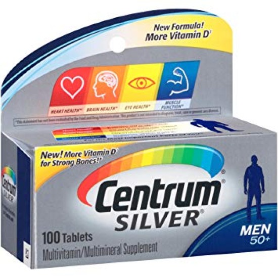 Centrum Silver Men 50+ Multivitamin 100 Tablets Centrum Silver Men 50+ Multivitamin 100 Tablets