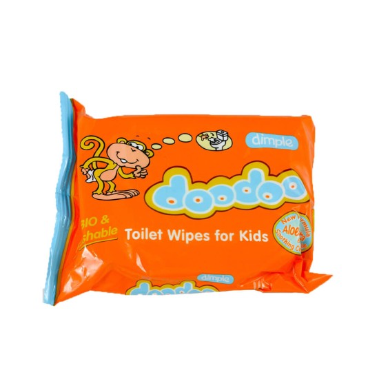 Dimple Doodoo Flushable Kids Toilet Wipes 60 Wipes