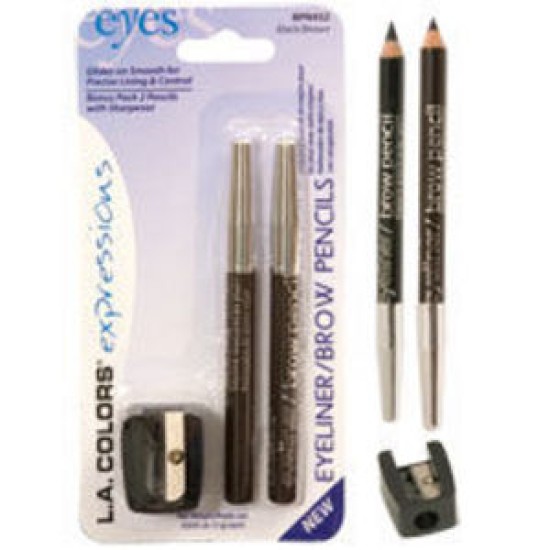 L.a. Colors Eyeliner/brow Pencil With Sharpener Black