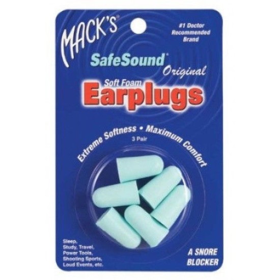 Macks Original Soft Foam Earplugs 3 Pair Blister Pack