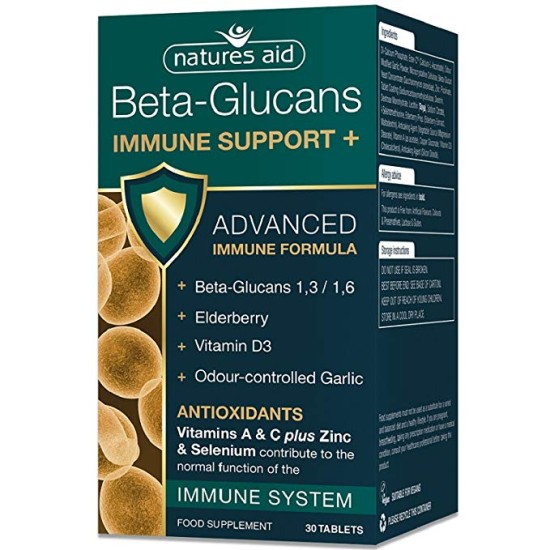 Natures Aid Beta-glucans Immune Support+ 30 Tablets